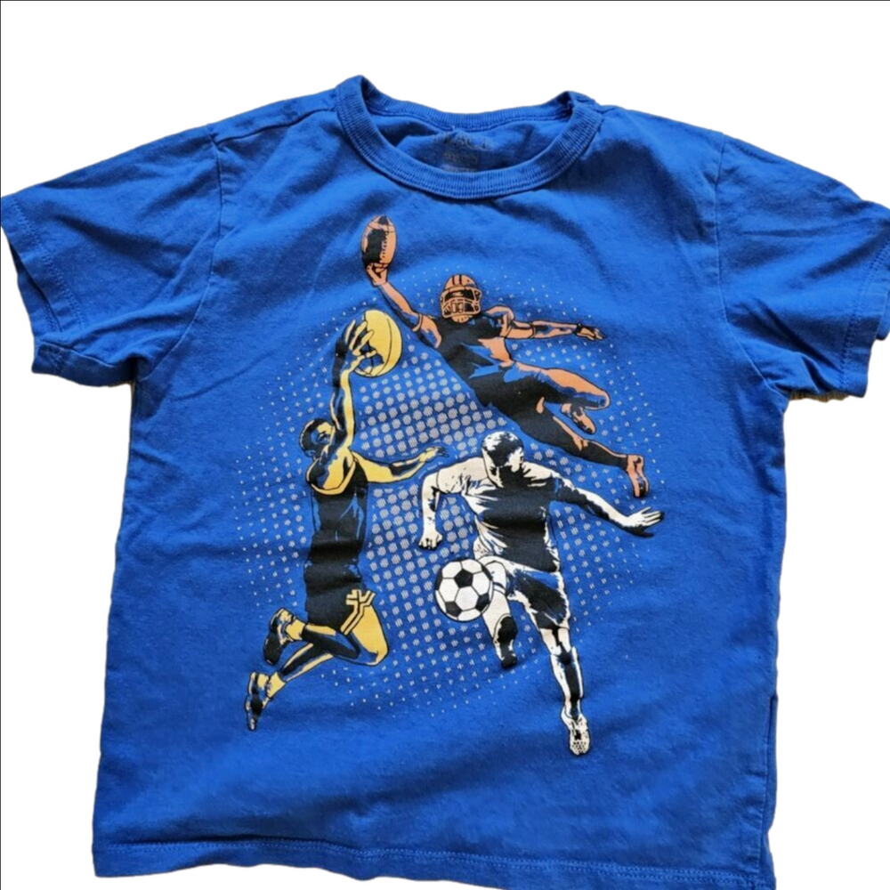 ✨ 3/$20✨ Childrens Place Blue Multi Sports Player Graphic Tee